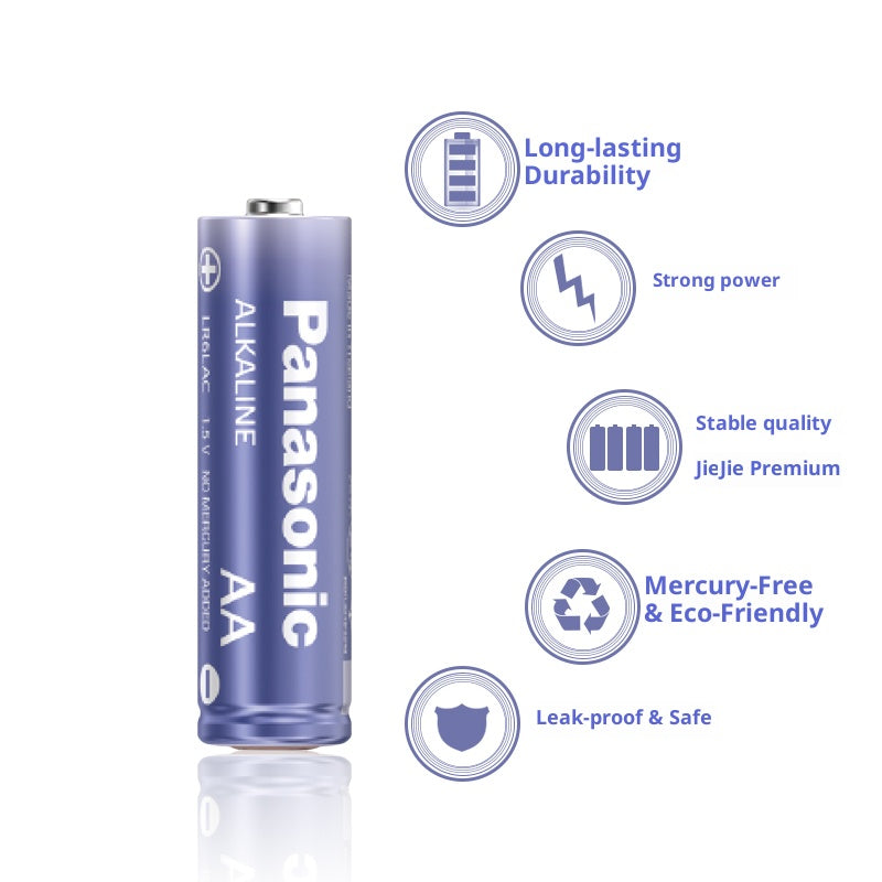 Panasonic Purple Alkaline Batteries, AA & AAA, 40 Pieces Boxed