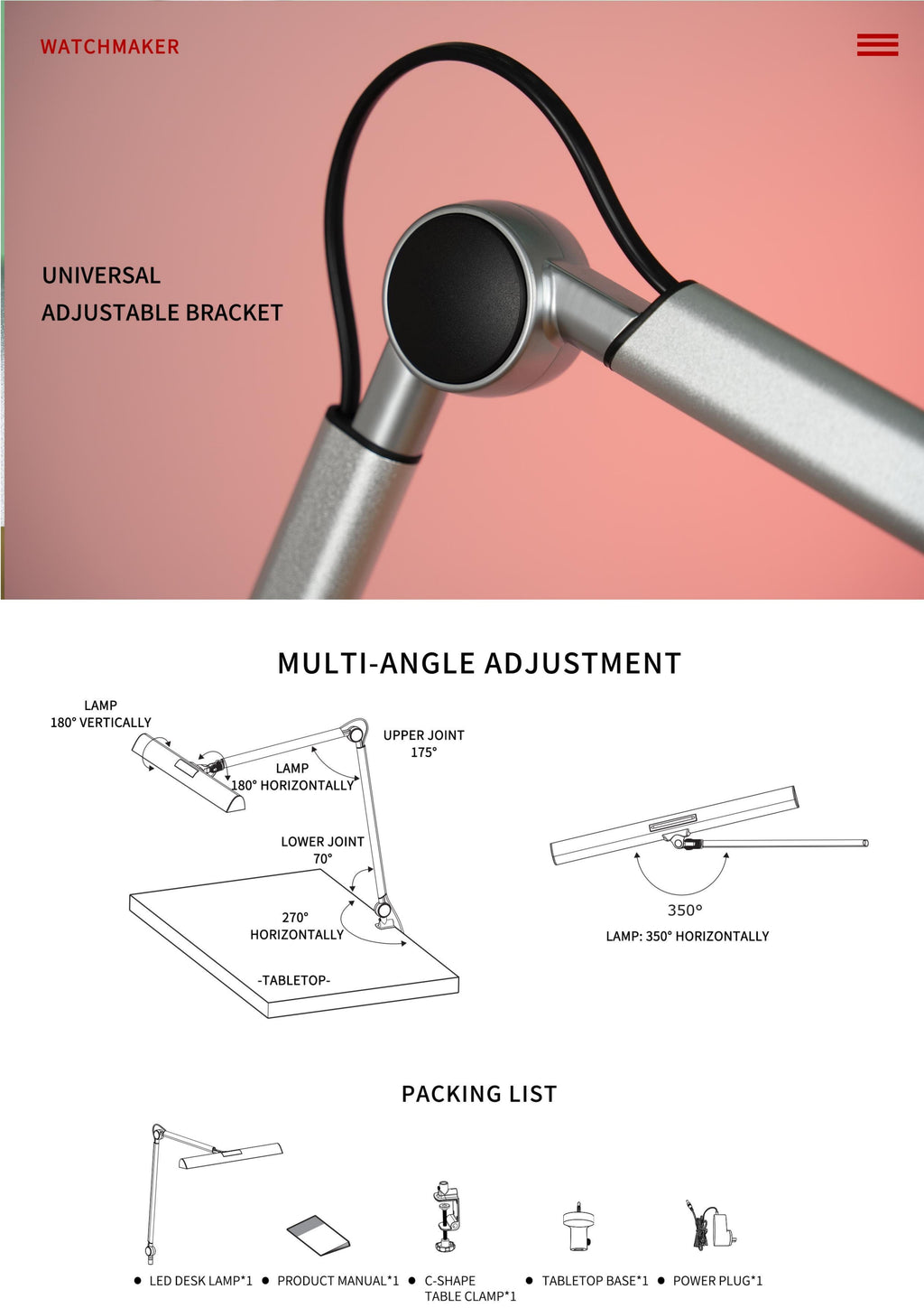 BIAO JIANG Flicker-Free Eye-Caring Desk Lamp
